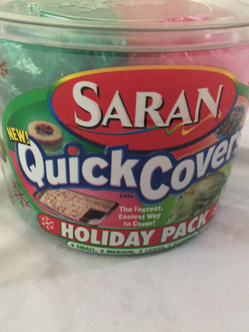 Saran Quick Covers Holiday Pack 4 Small, 3 Medium, 2 Large 1 XLarge NOS Assorted